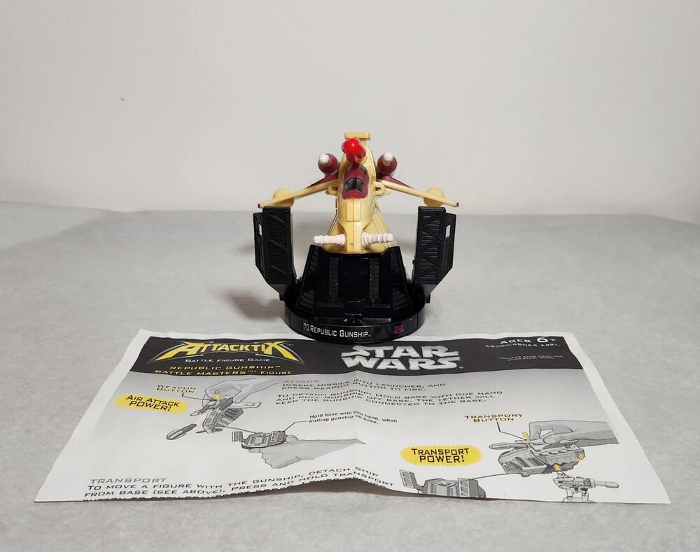 Star Wars AttackTix 70 Republic Gunship W/ Base And Missile Hasbro New Other
